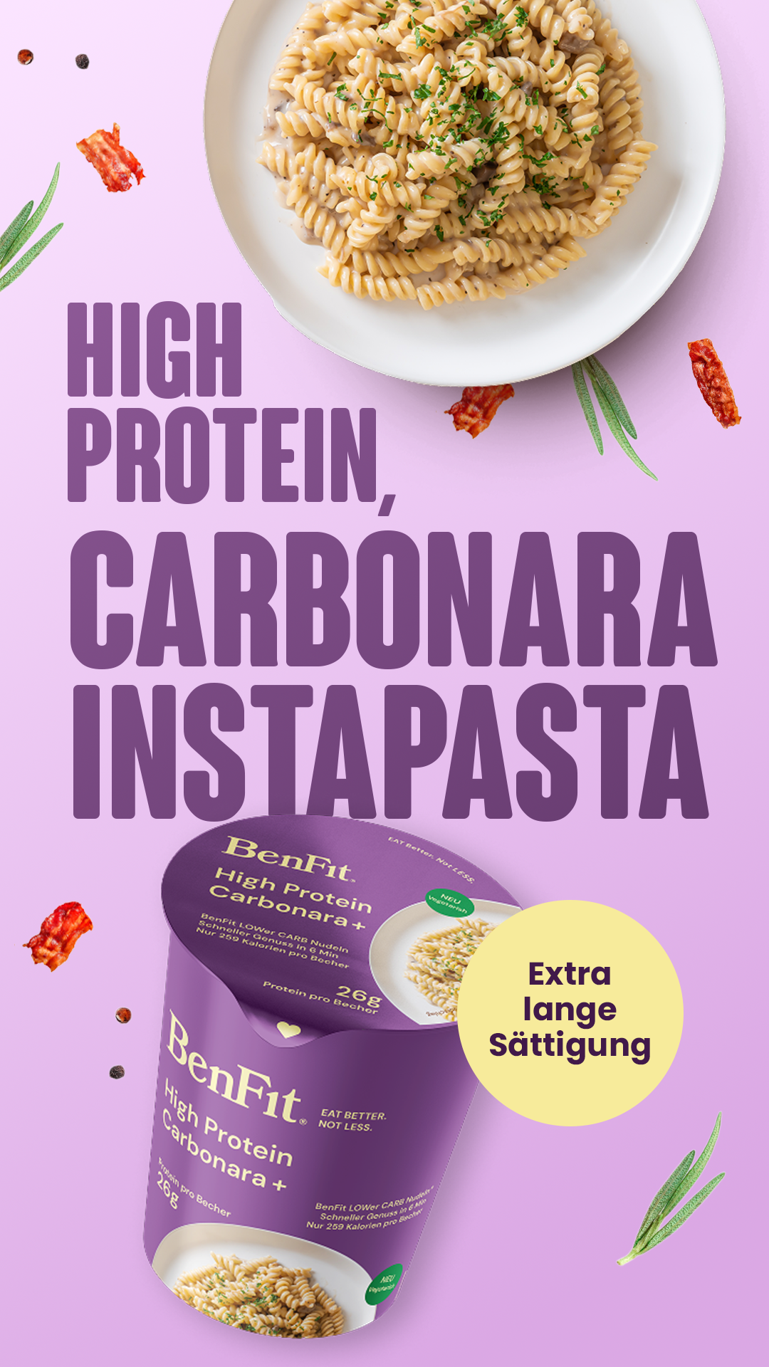 High protein carbonara (vegetarian)