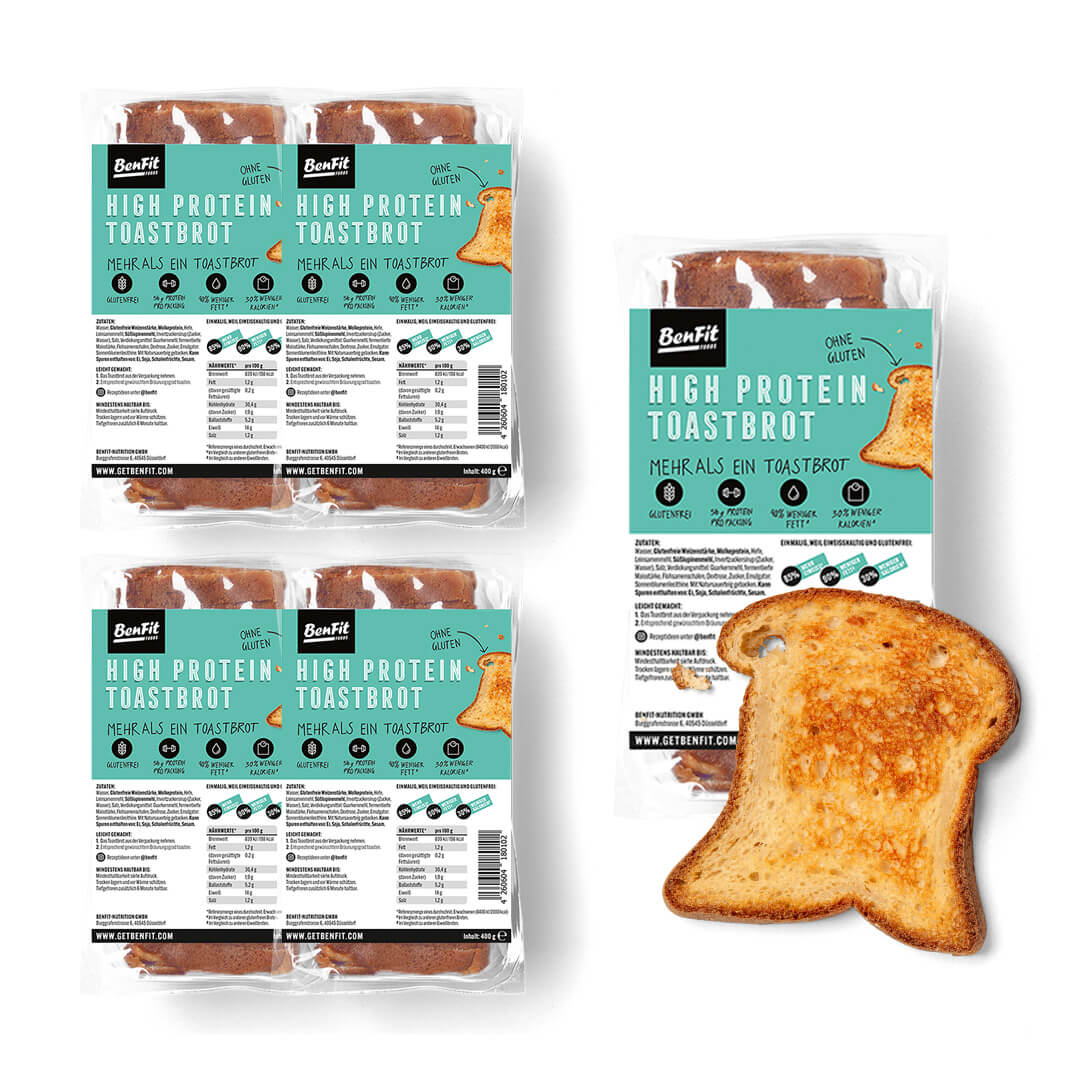 5 Packungen BenFit High Protein-Toastbrot – glutenfrei, kalorienarm, fettreduziert