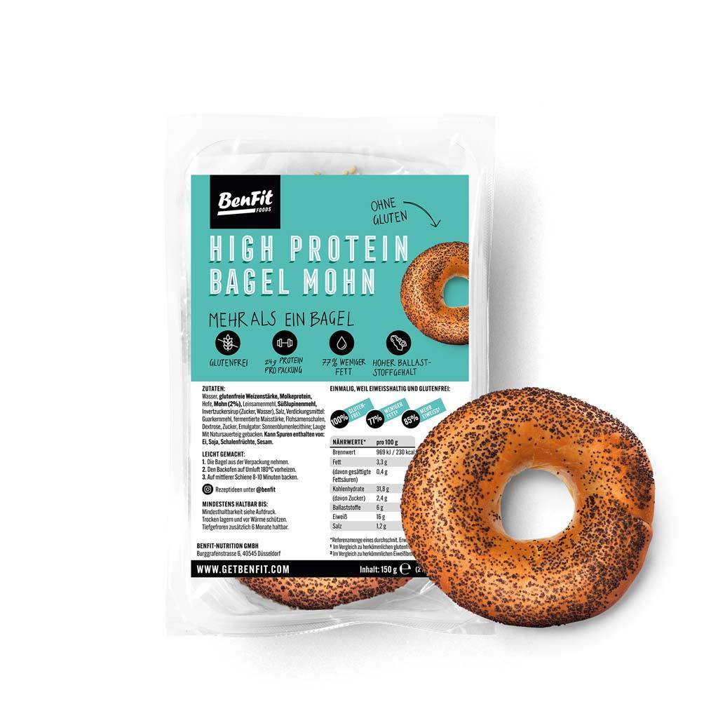 BenFit High Protein Bagel Mohn glutenfrei || GETBENFIT