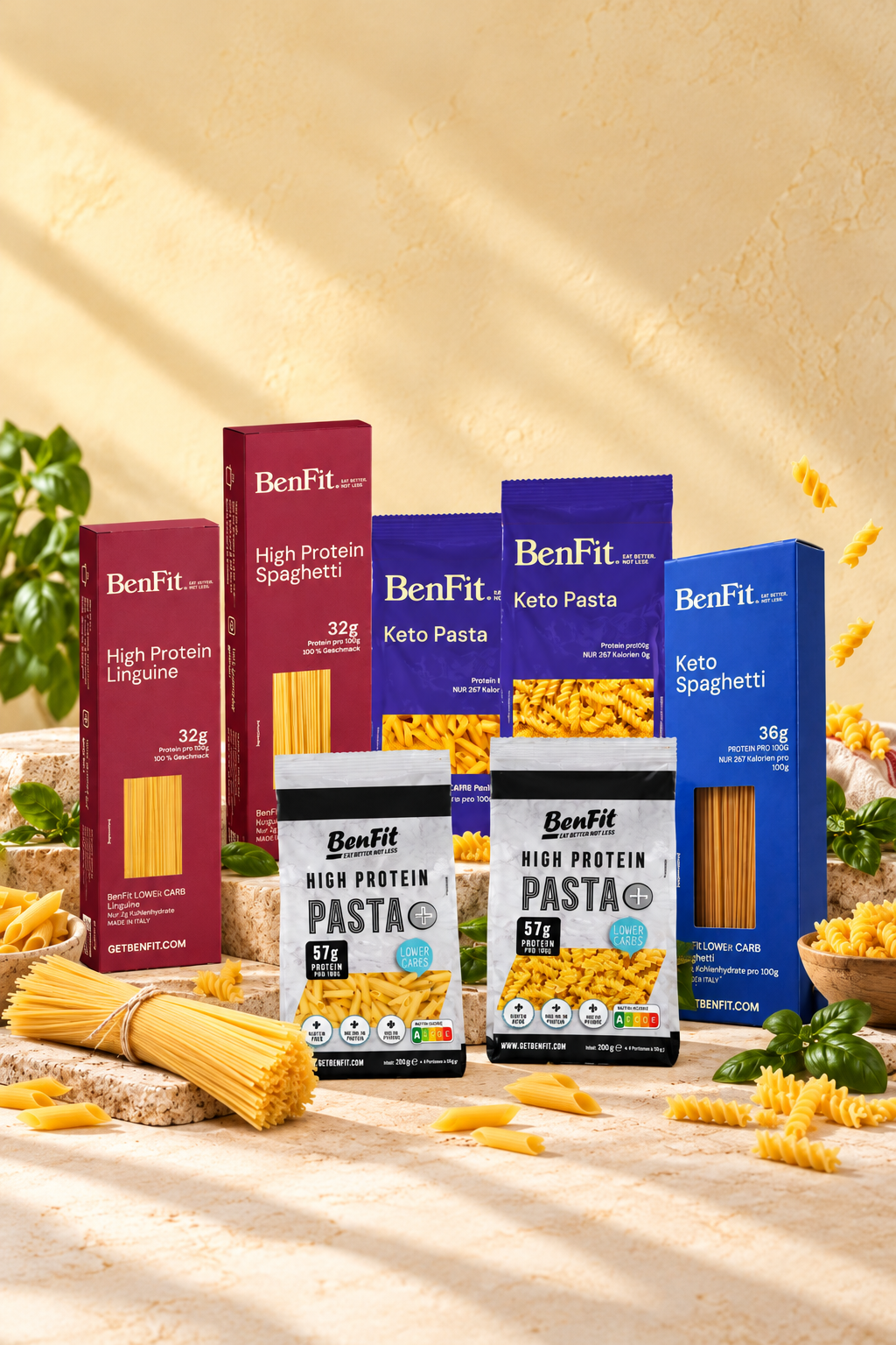 Das BenFit Pasta-Sortiment: High Protein Linguine und Spaghetti, Keto Pasta, Keto Spaghetti und High Protein Pasta