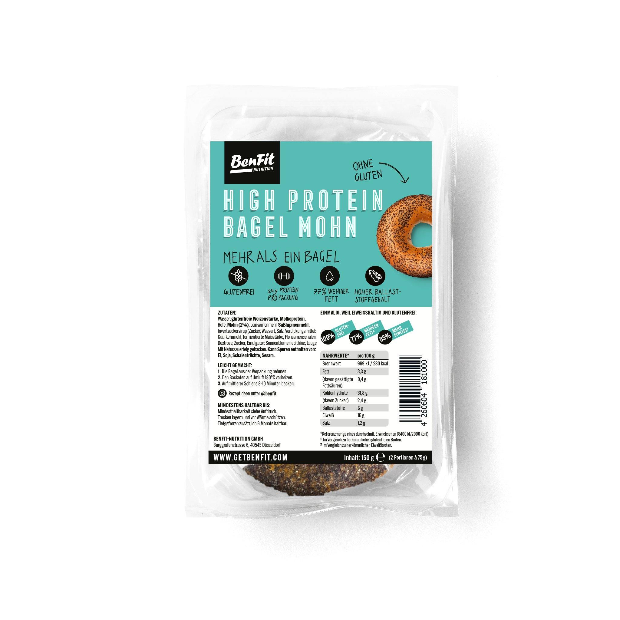 High Protein Test-Paket Bagel Mohn (glutenfrei) - BenFit