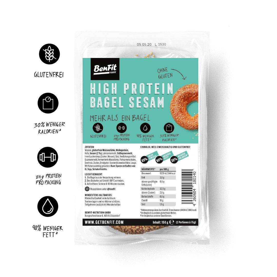 High Protein Kennenlern-Paket (glutenfrei) Bagel Sesam - BenFit